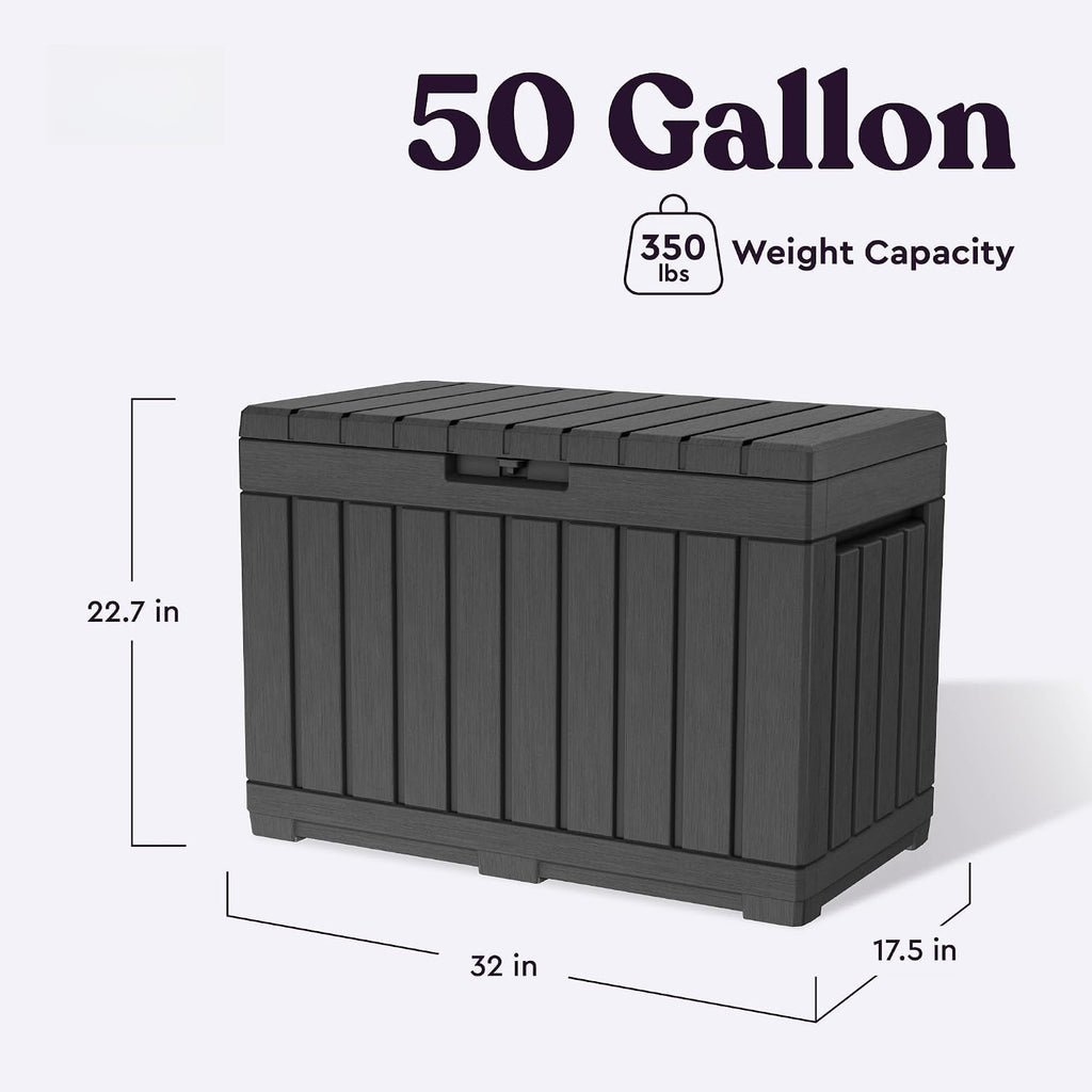 50 Gal Grey Outdoor Storage Box
