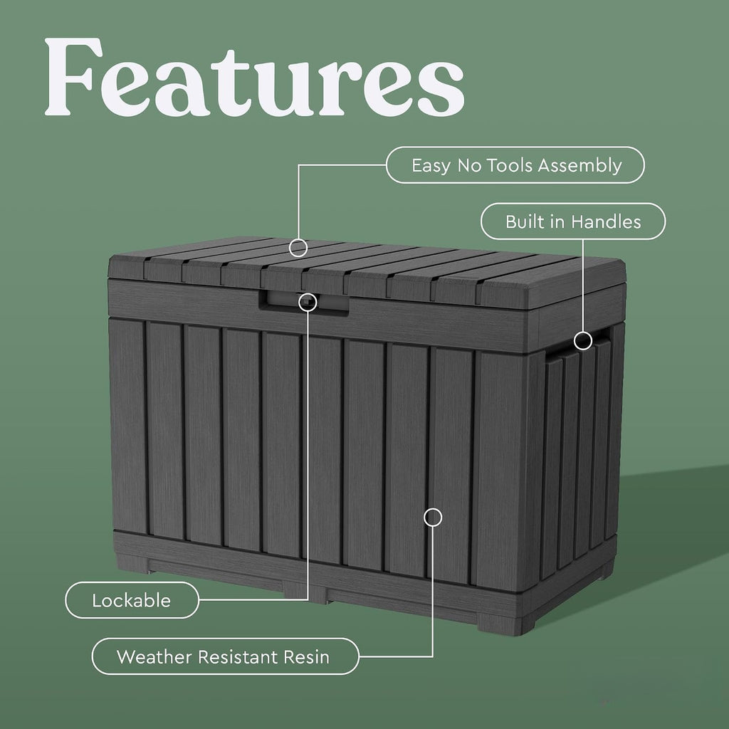 50 Gal Grey Outdoor Storage Box