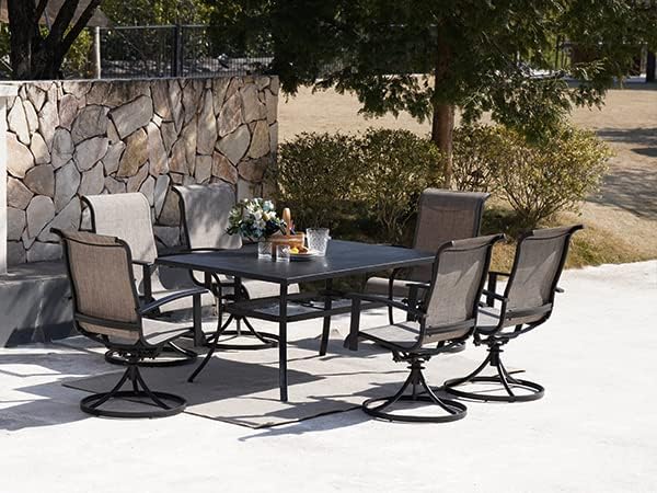 Mixed Coffee Swivel Patio Chairs Set of 4