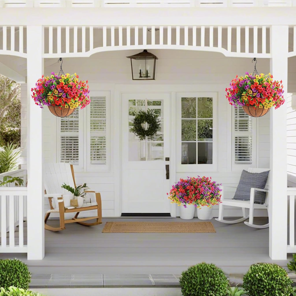 2 Set Multicolor Artificial Hanging Flower Baskets