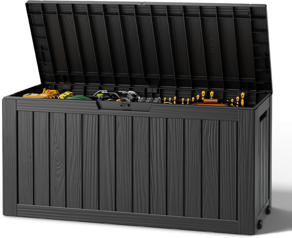 85 Gallon Black Resin Outdoor Storage Box