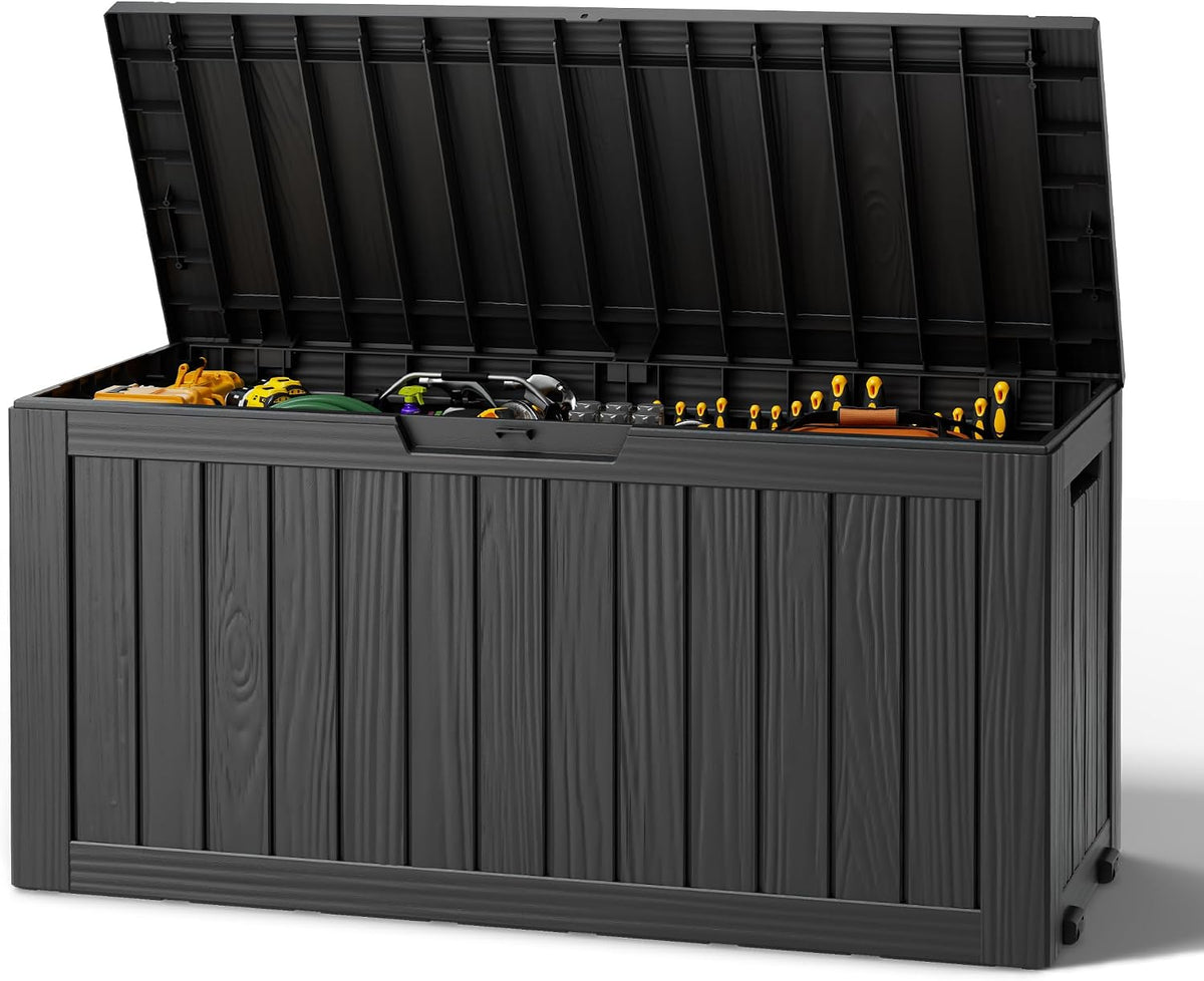 85 Gallon Black Resin Outdoor Storage Box