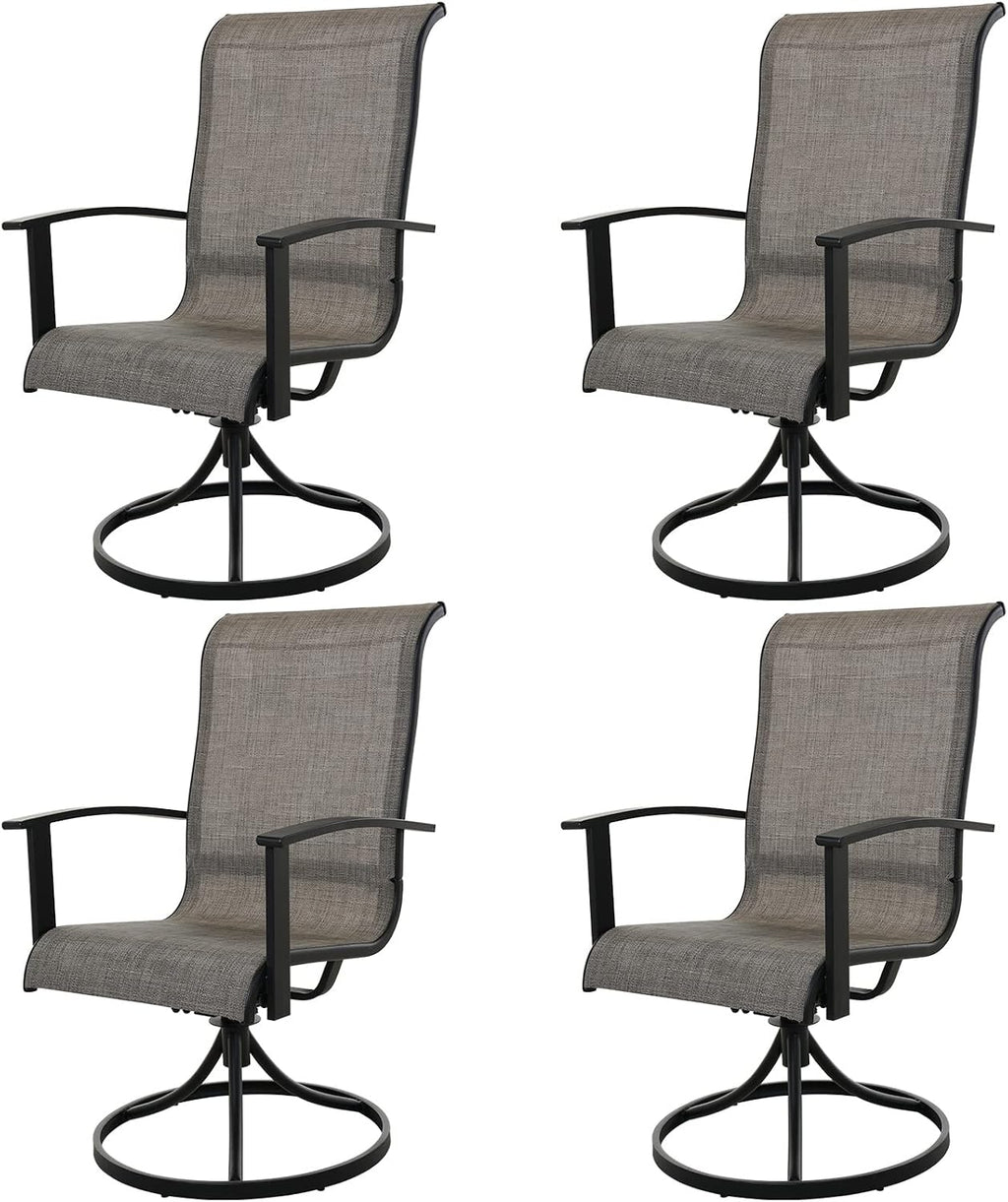 Mixed Coffee Swivel Patio Chairs Set of 4