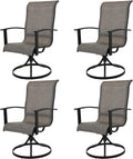 Mixed Coffee Swivel Patio Chairs Set of 4