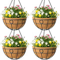 Black Metal Hanging Planter Baskets 4 Pack