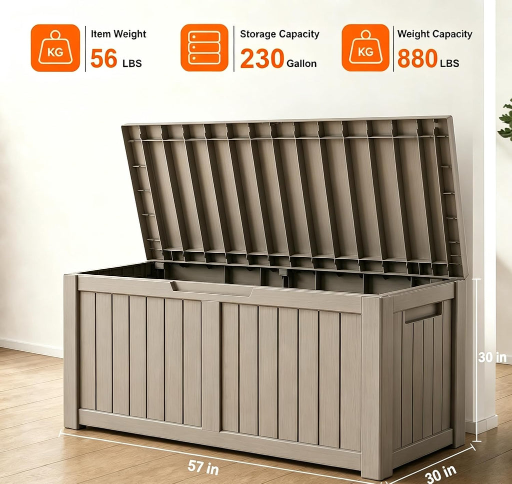 230 Gallon Grey Outdoor Storage Box