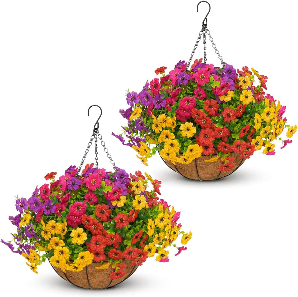 Artificial Hanging Flower Baskets 2 Set
