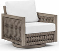 Aluminum Rope Swivel Patio Chair Gray Oak