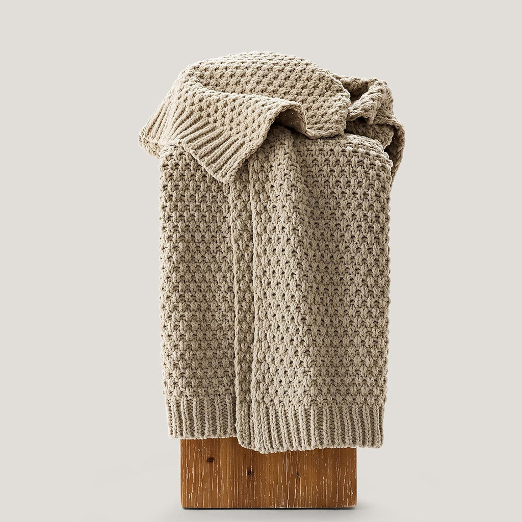 Chunky Chenille Sand Dune Throw Blanket