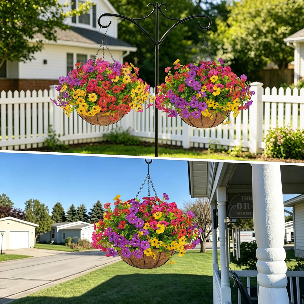 Artificial Hanging Flower Baskets 2 Set