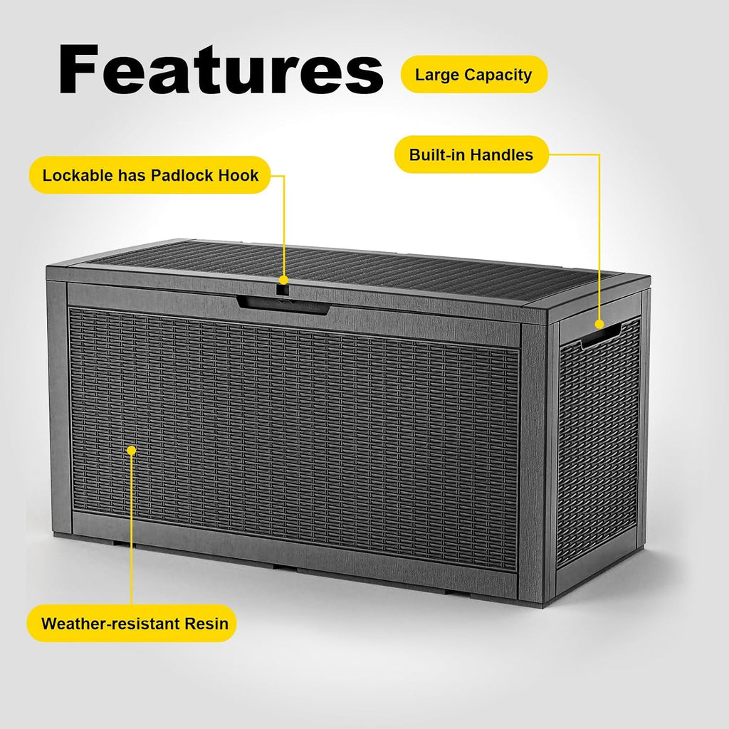 150 Gal Black Outdoor Storage Box