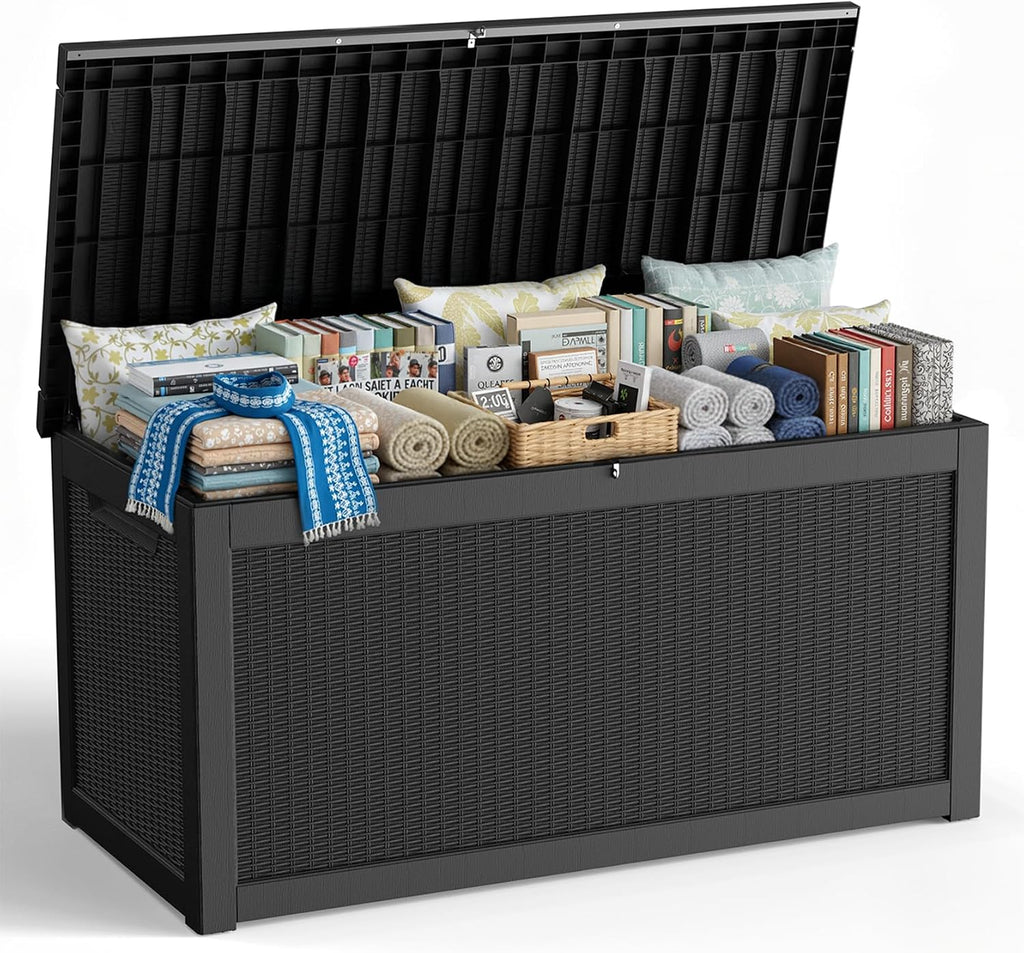 320 Gallon Black Outdoor Storage Box