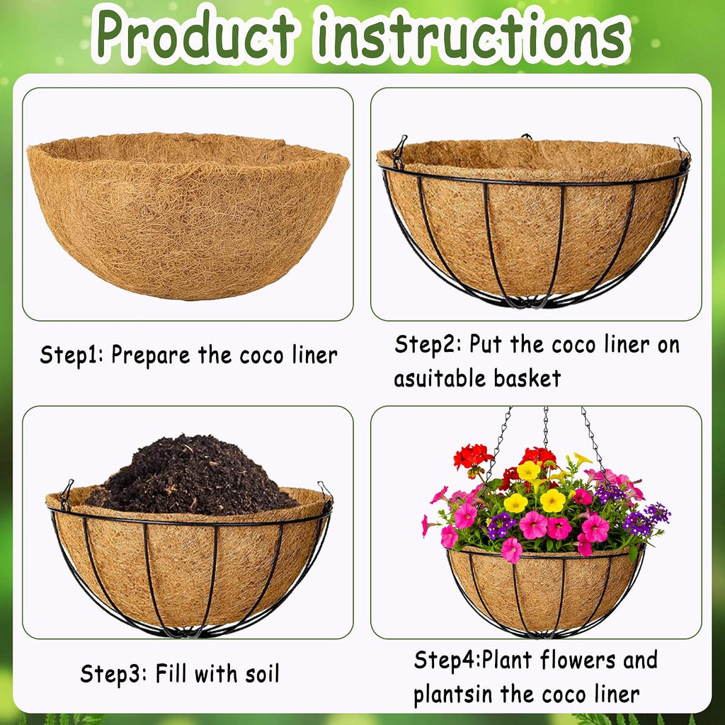 14 Inch Metal Hanging Baskets 4pcs