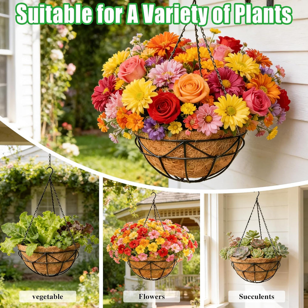Black Geometric Hanging Baskets 4 Pack