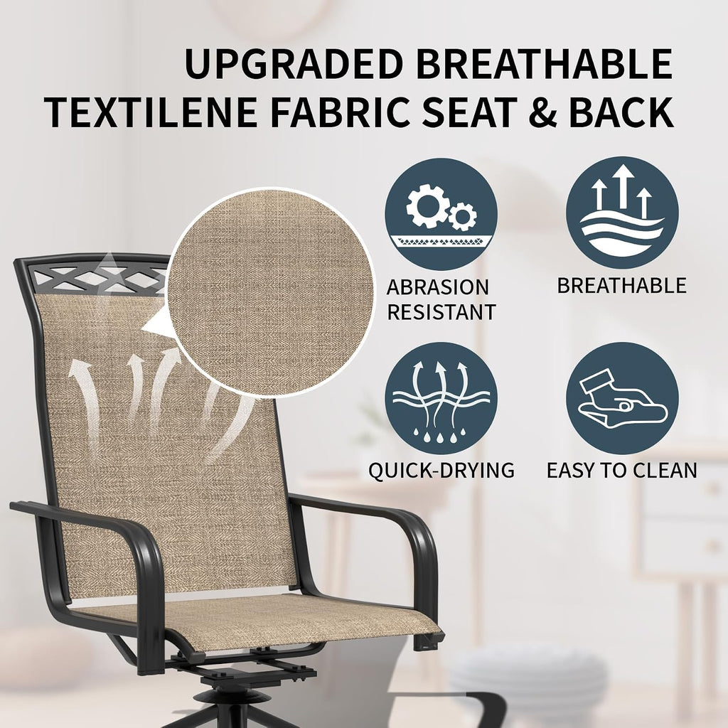Textilene Swivel Patio Chair U Brown