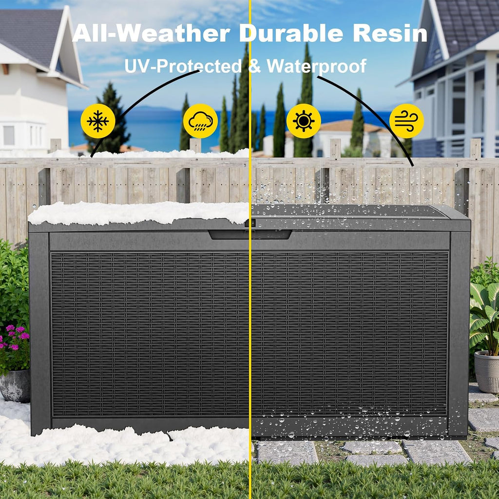 150 Gal Black Outdoor Storage Box