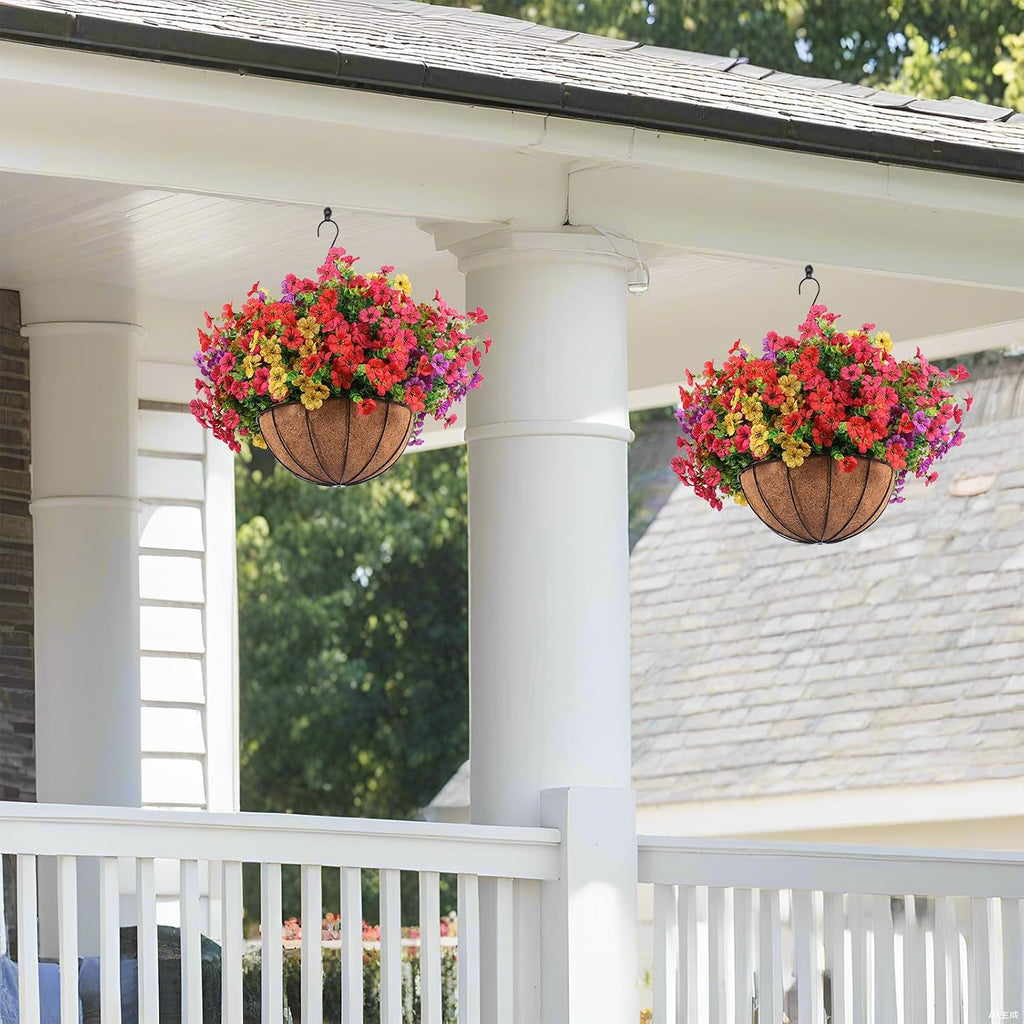 2 Set Multicolor Artificial Hanging Flower Baskets