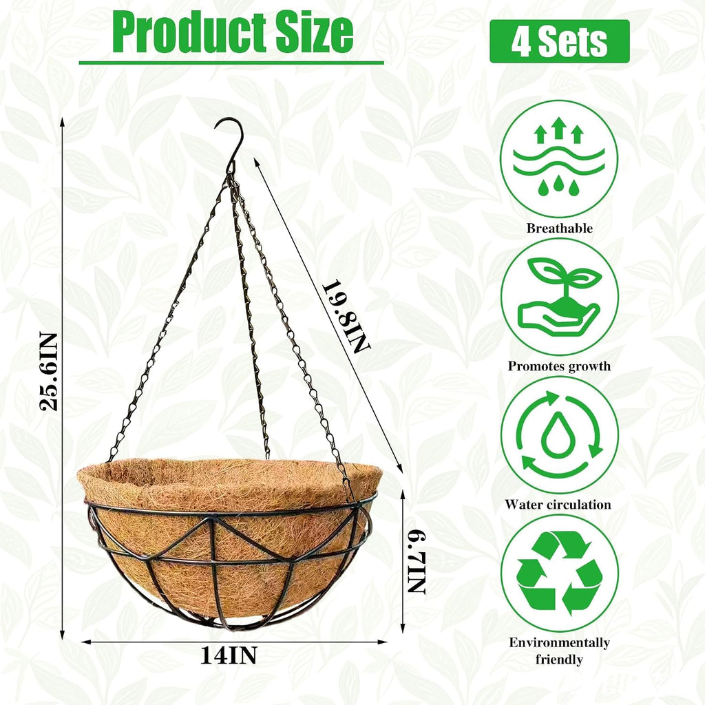Black Geometric Hanging Baskets 4 Pack