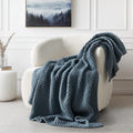 Chunky Chenille Stormy Blue Throw Blanket