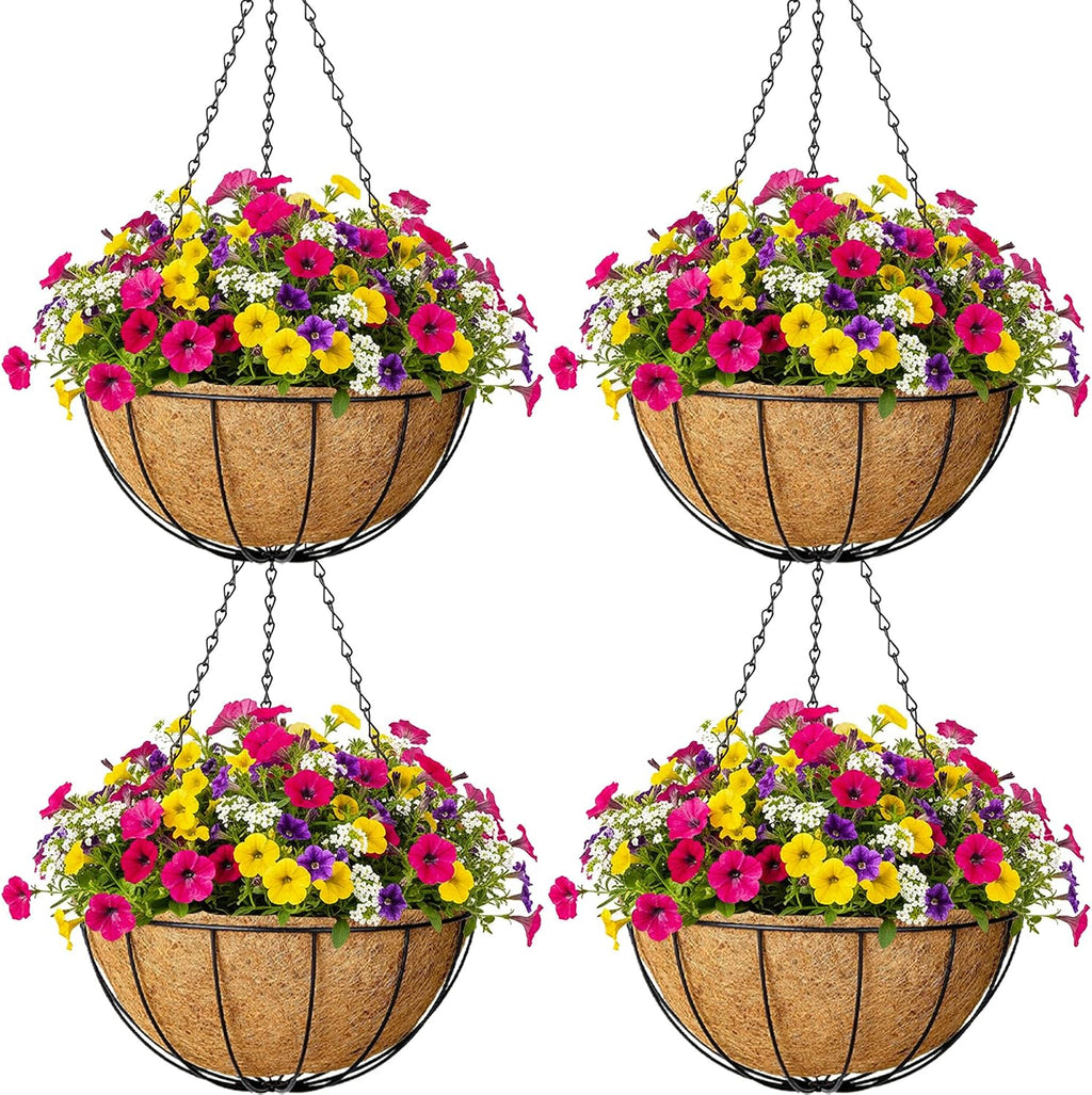 14 Inch Metal Hanging Baskets 4pcs