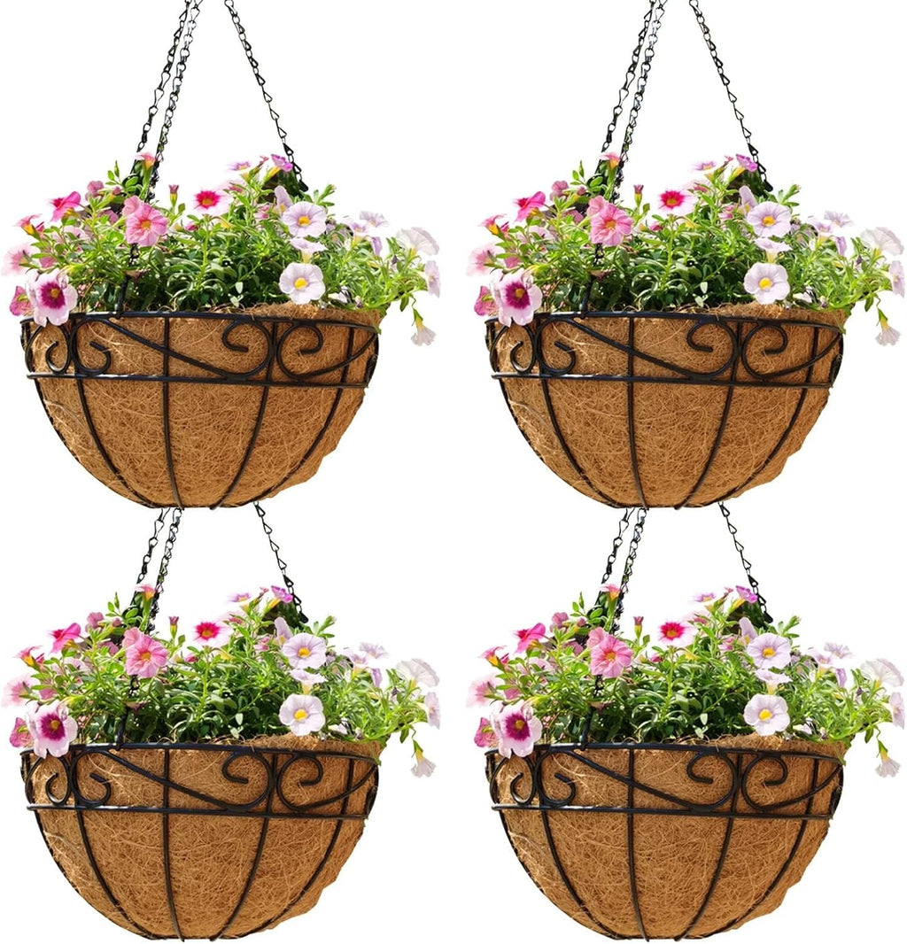 14 Inch Coco Liner Hanging Baskets 4 Pack