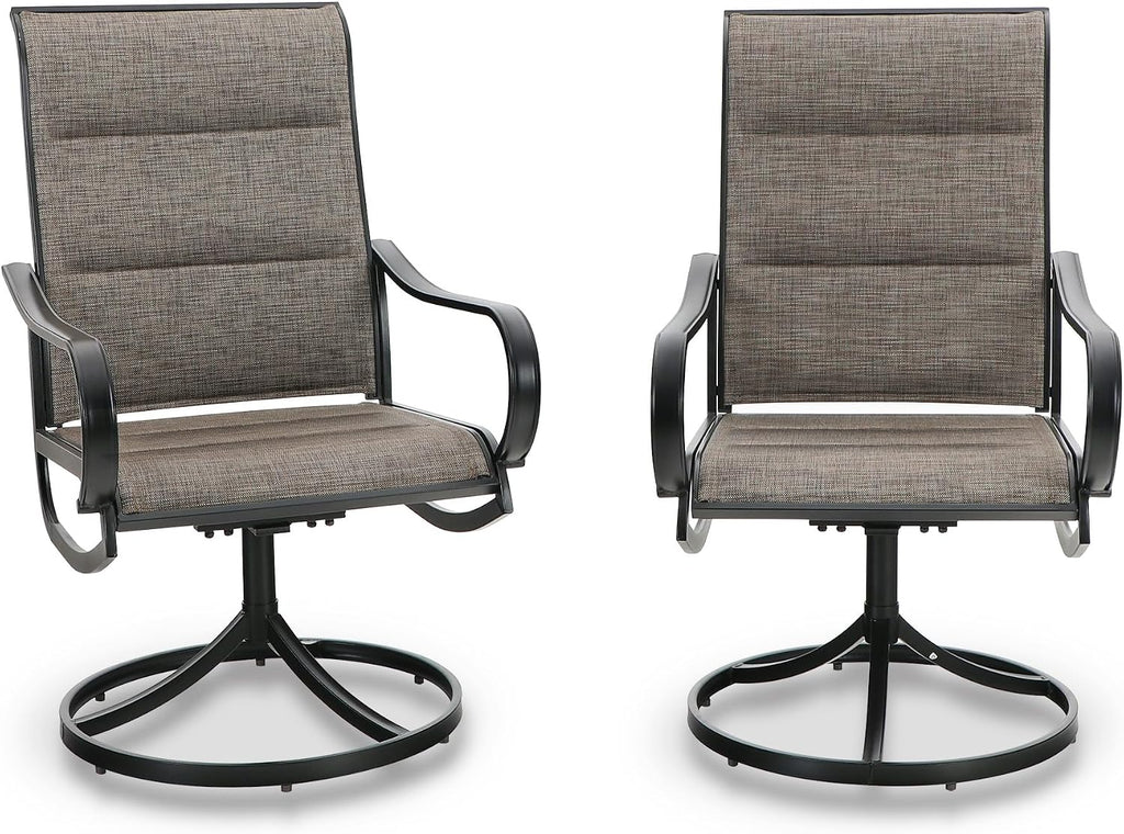 Brown Swivel Patio Chairs Set of 2