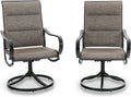 Brown Swivel Patio Chairs Set of 2
