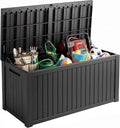 200 Gallon Black Outdoor Storage Bench Box