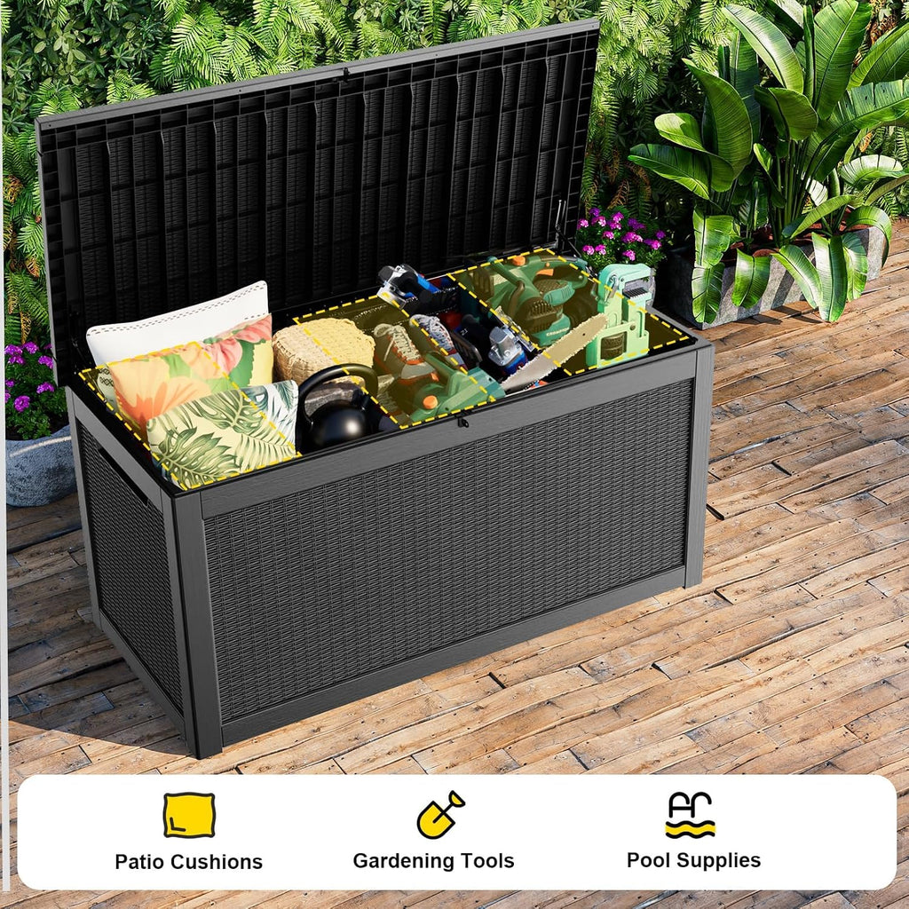 320 Gallon Black Outdoor Storage Box