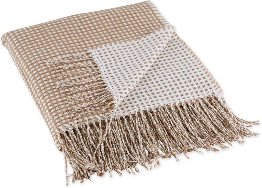Waffle Knit Stone Throw Blanket