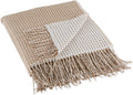 Waffle Knit Stone Throw Blanket