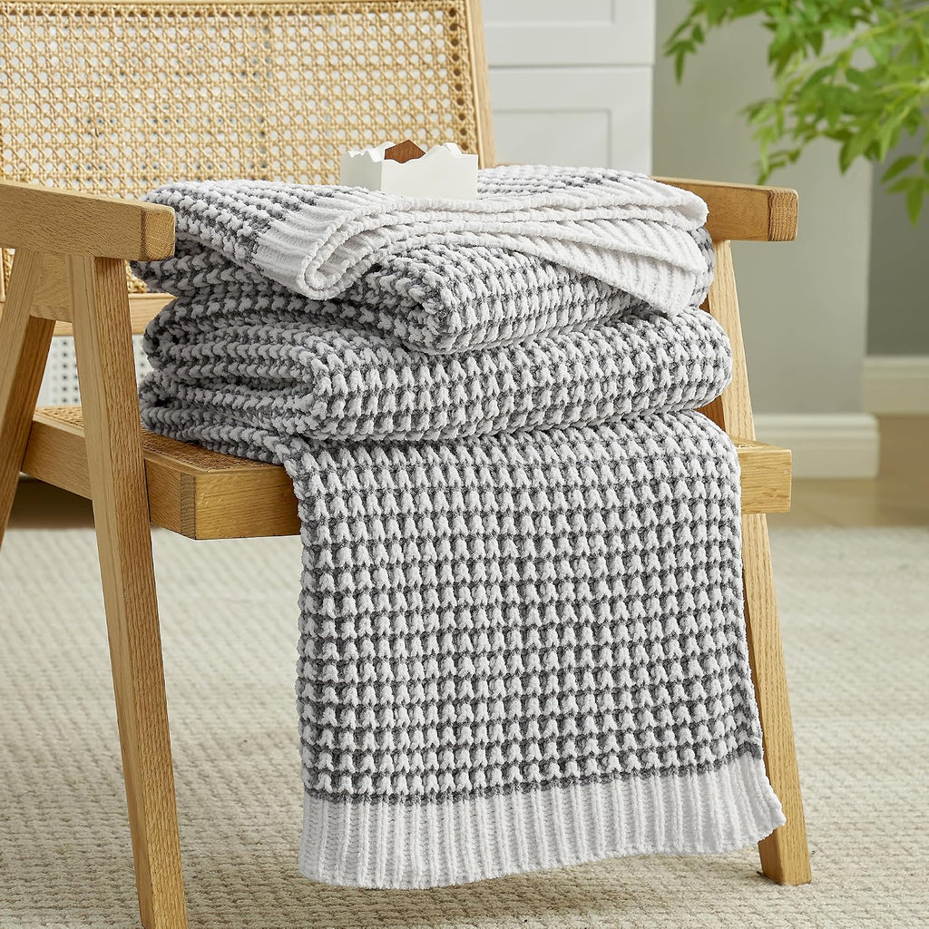Gray Chenille Throw Blanket