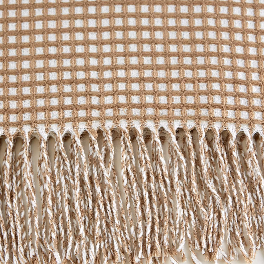Waffle Knit Stone Throw Blanket