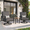 Grey Swivel Patio Chairs Set of 2