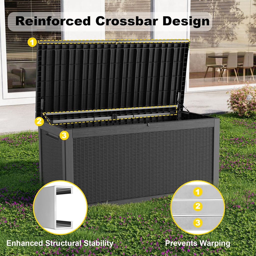 320 Gallon Black Outdoor Storage Box