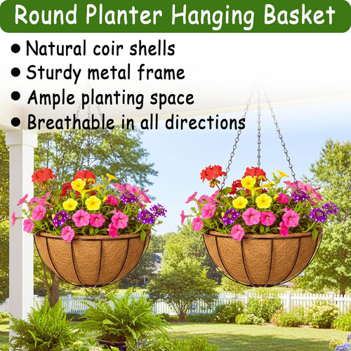 14 Inch Metal Hanging Baskets 4pcs