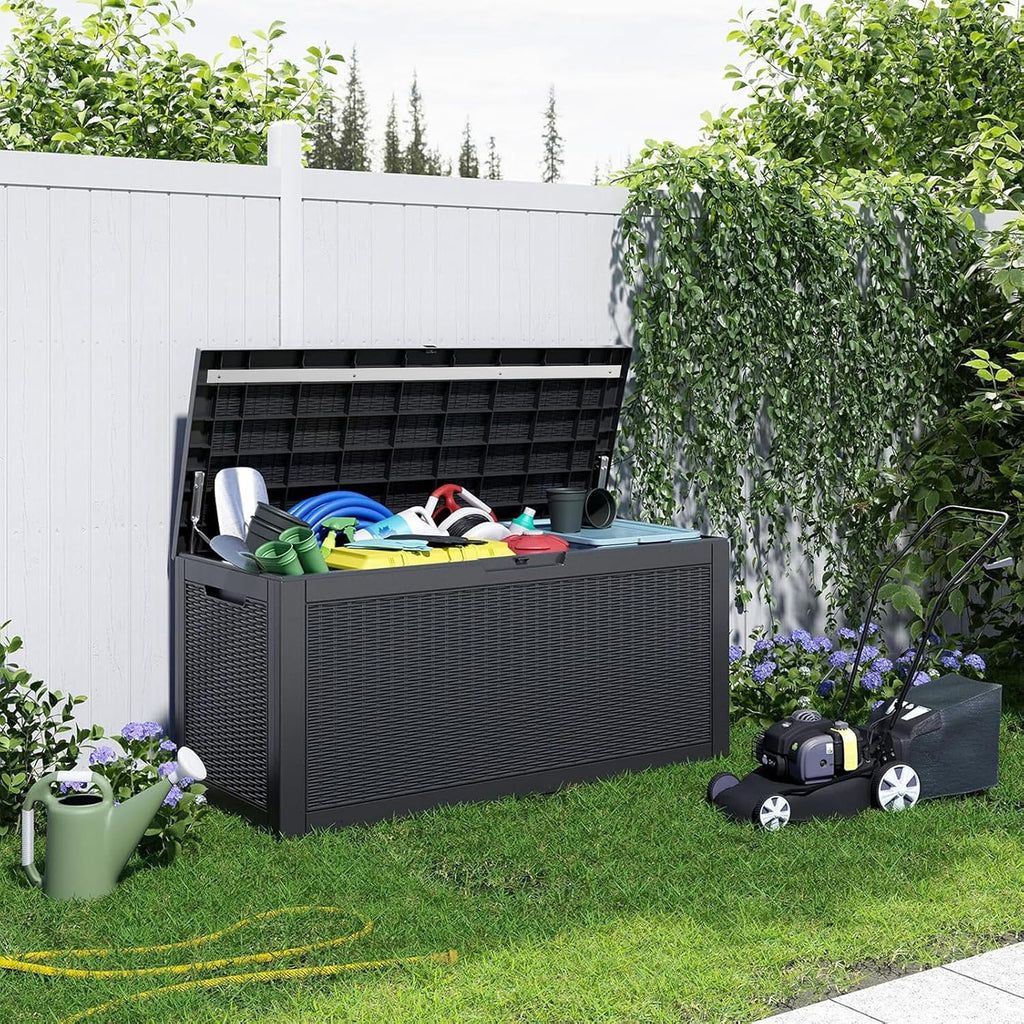 150 Gal Black Outdoor Storage Box
