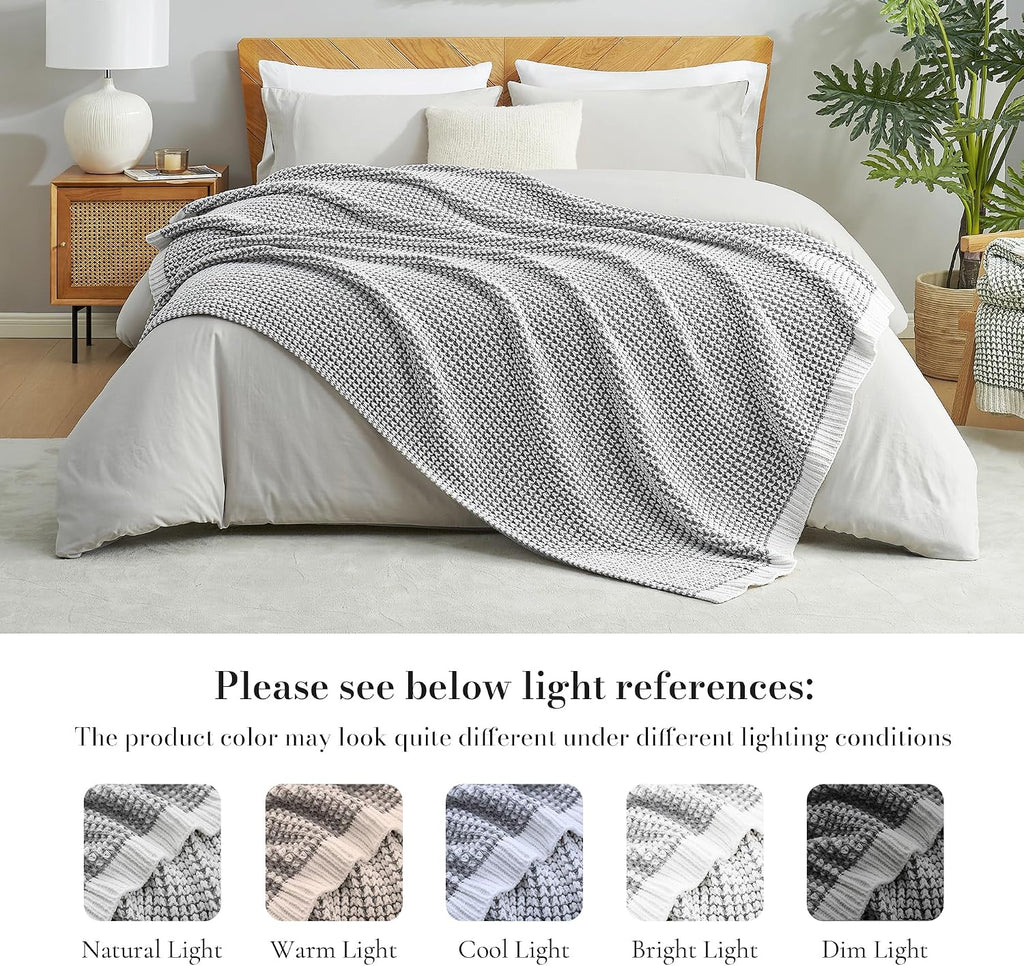 Gray Chenille Throw Blanket