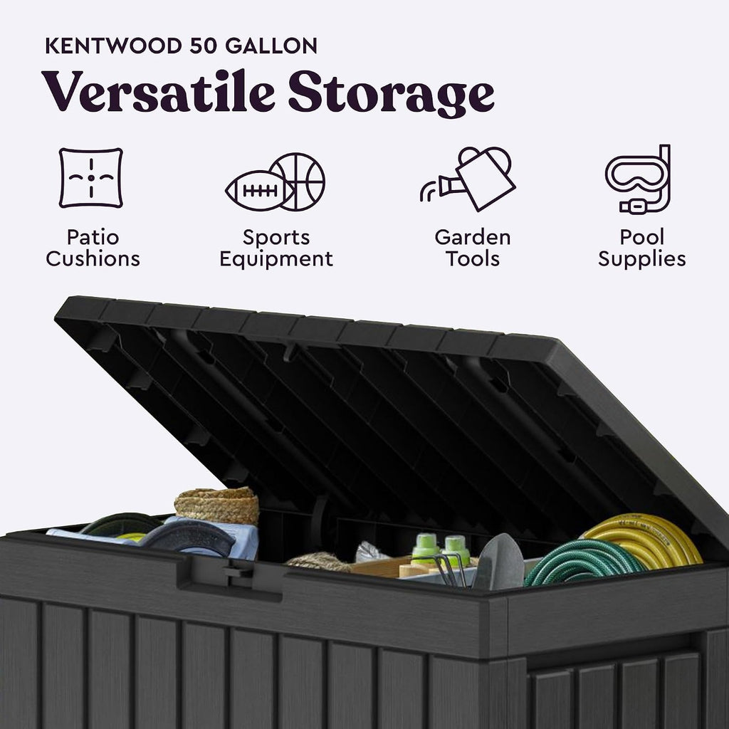 50 Gal Grey Outdoor Storage Box