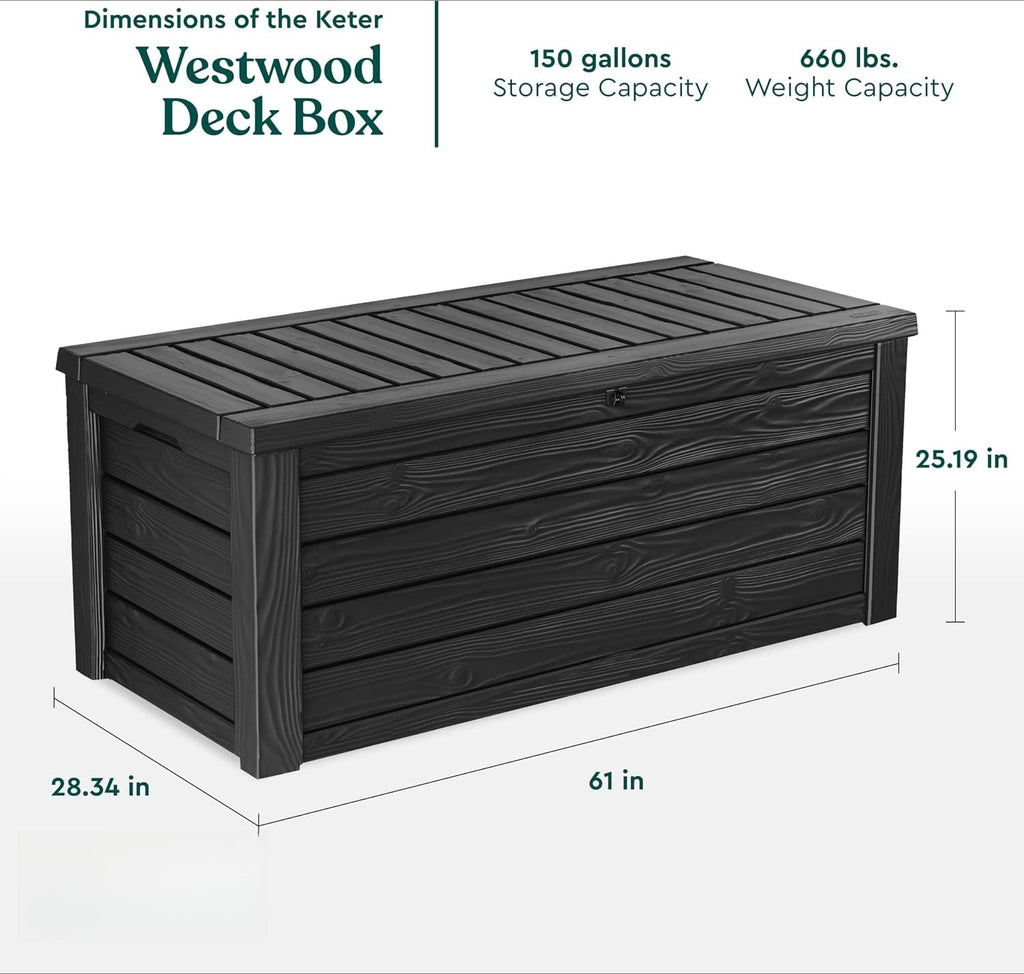 150 Gal Grey Outdoor Storage Box