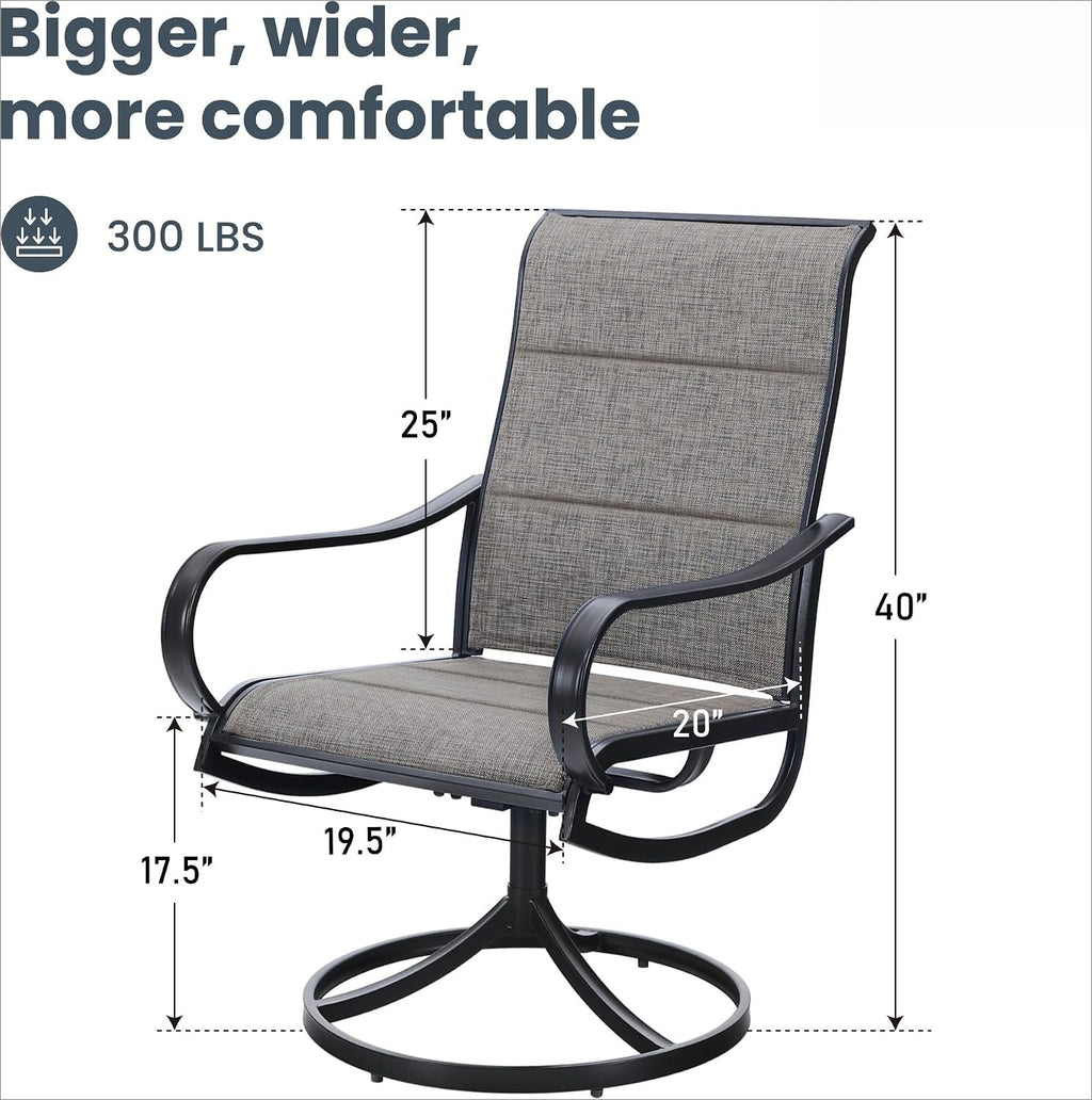 Brown Swivel Patio Chairs Set of 2