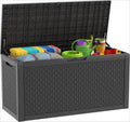 140 Gallon Black Outdoor Storage Box