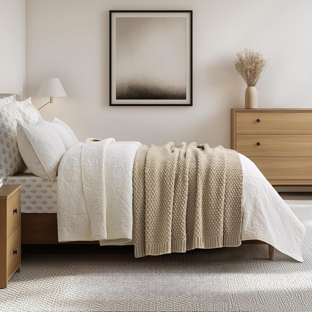 Chunky Chenille Sand Dune Throw Blanket